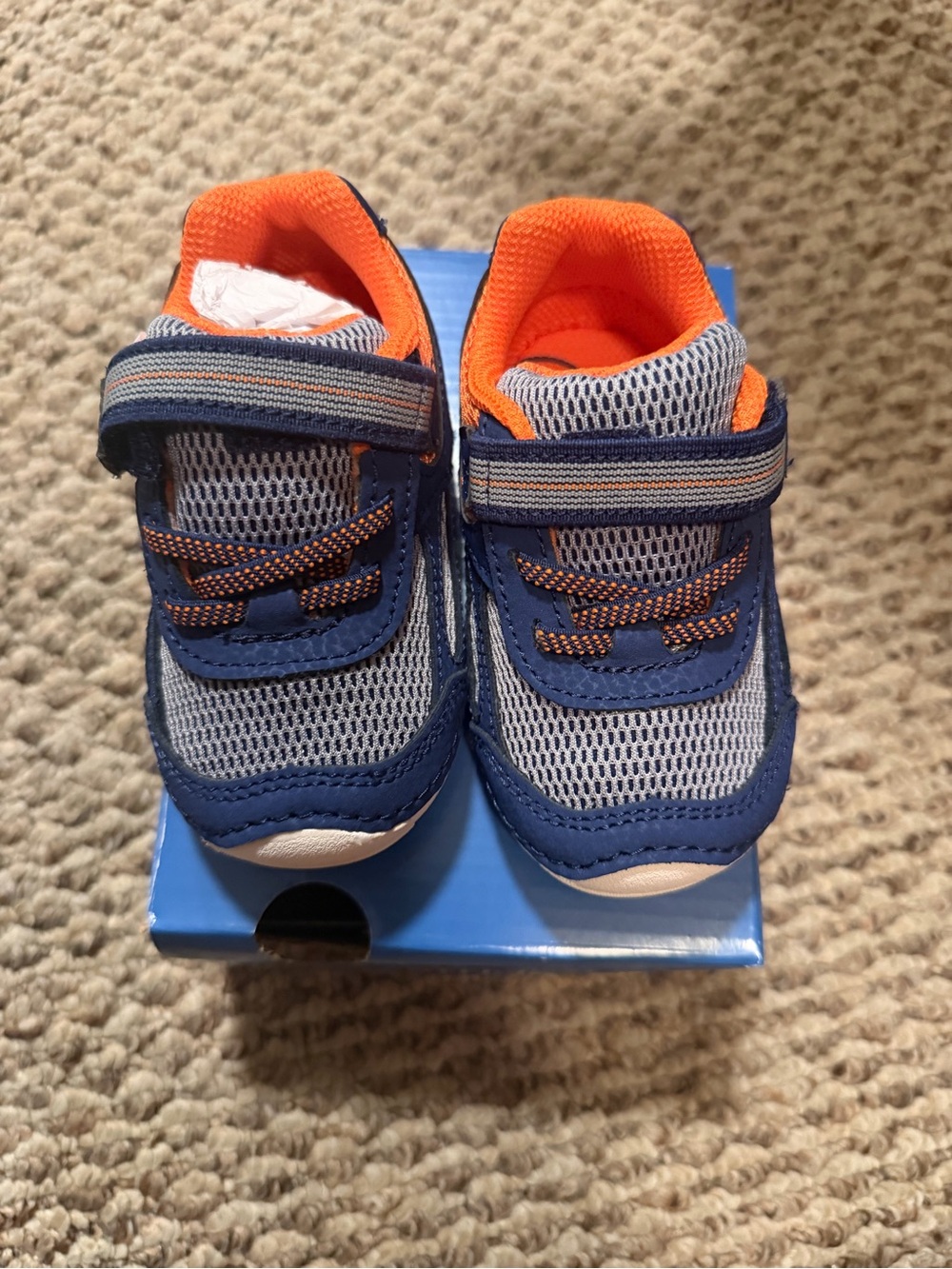Stride Rite Blue and Orange Toddler Mesh Sneakers